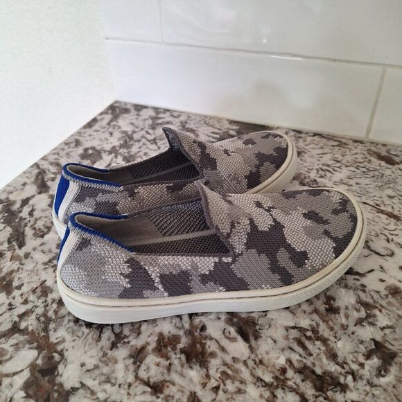 Rothy's Girls Gray Camouflage Slip-On Sneakers size 13K - Picture 2 of 10